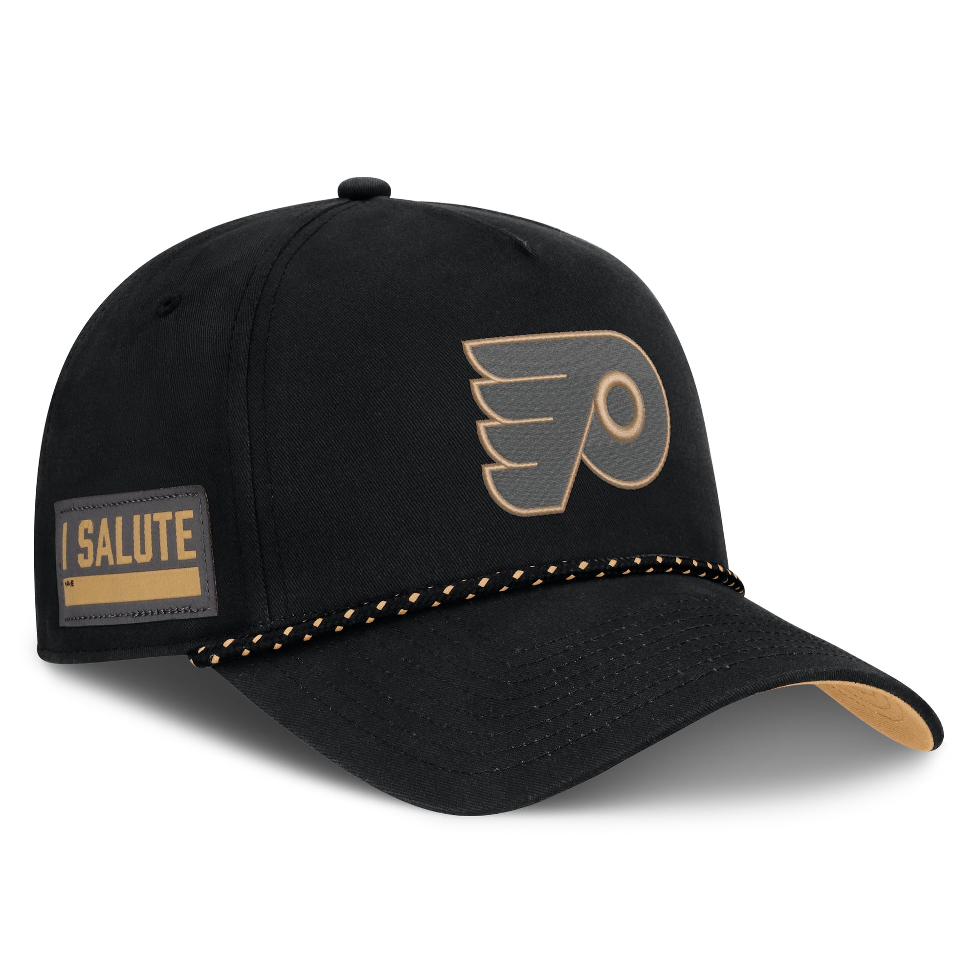 Men's Fanatics  Black Philadelphia Flyers Military Appreciation Authentic Pro A-Frame Adjustable Hat